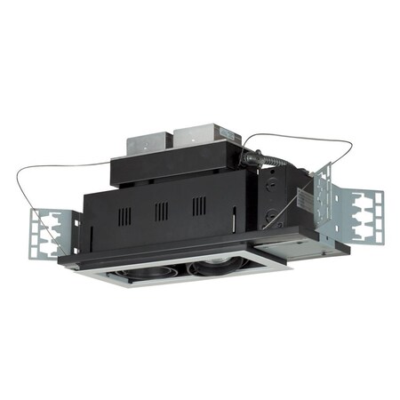 Jesco Double Gimbal Metal Halide 2 Light Linear, Black Interior with White Trim MGMH2039-2EWB